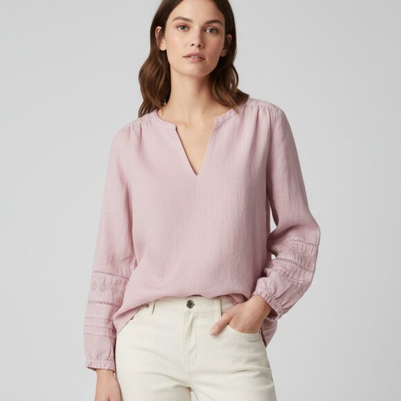 Rachel Zoe Linen Long Sleeve Blouse - Picture 1 of 6